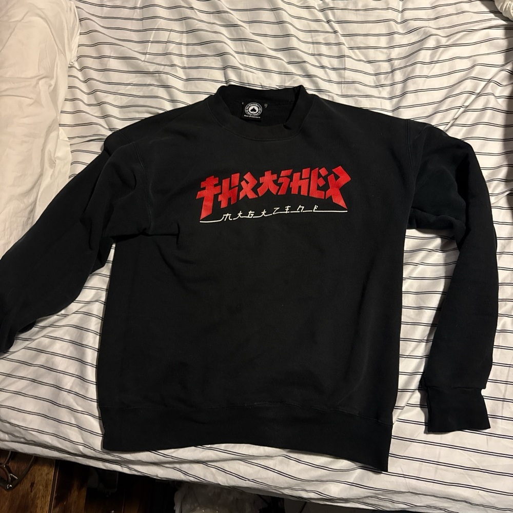 Mens Black Thrasher Crewneck